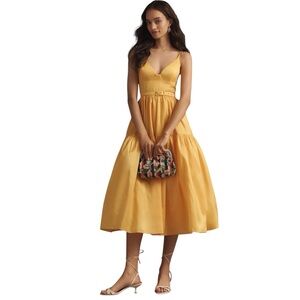 Hutch Atherton Sunflower Yellow Midi Dress NWT Size 2